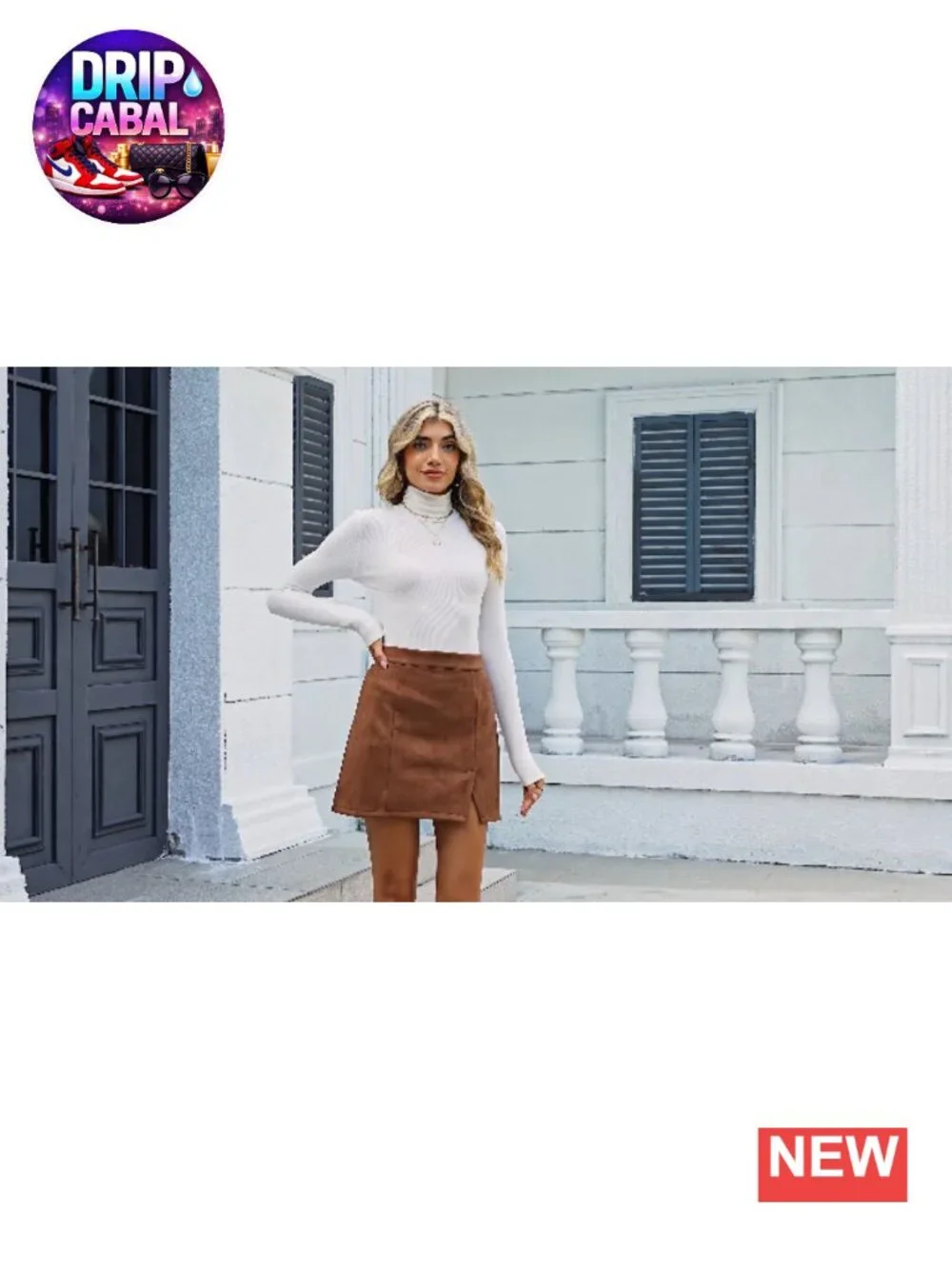 High Waisted Side Split Bodycon Mini Skirt Suede